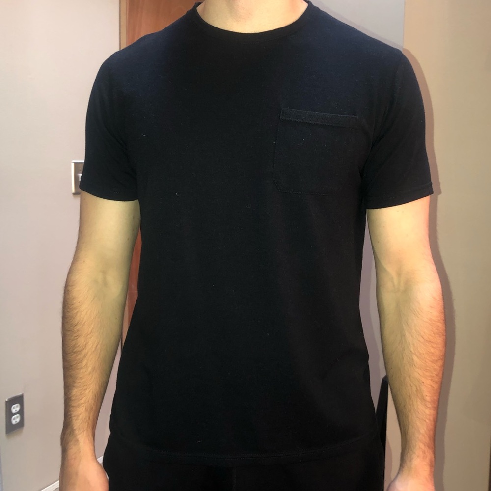 Men’s Large Black T-shirt W.R.K with Front Pocket